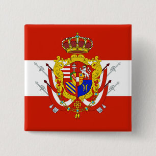 Badge Carré 5 Cm Bannière rouge blanc Grand-Duché de Toscane