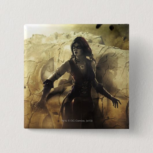 Badge Carré 5 Cm Bannière : Superman, Harley (Devant)