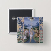 Badge Carré 5 Cm Baptême du Christ (Devant & derrière)