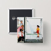 Badge Carré 5 Cm Baquet de débordement (Devant & derrière)