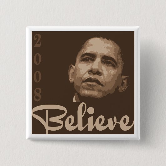 Badge Carré 5 Cm Barack croient le bouton (Devant)