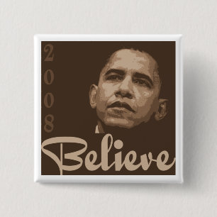Badge Carré 5 Cm Barack croient le bouton