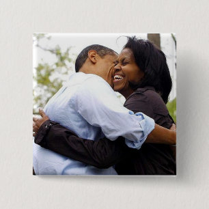 Badge Carré 5 Cm Barack et Michelle Obama