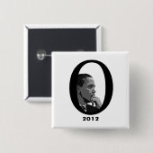 Badge Carré 5 Cm Barack Obama 2012 (Devant & derrière)