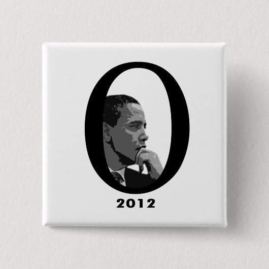 Badge Carré 5 Cm Barack Obama 2012 (Devant)