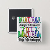BADGE CARRÉ 5 CM BARACK OBAMA 2012 (Devant & derrière)