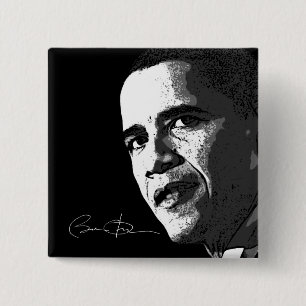 Badge Carré 5 Cm Barack Obama - bouton
