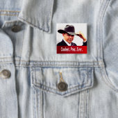 Badge Carré 5 Cm Barack Obama - C'est cool. President. Jamais. (En situation)
