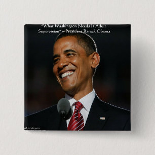 Badge Carré 5 Cm Barack Obama & Citations Humours Cadeaux & Cartes