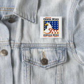 BADGE CARRÉ 5 CM BARACK OBAMA GAGNE ! (En situation)