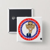 Badge Carré 5 Cm Barack Obama oui nous pouvons (Devant & derrière)