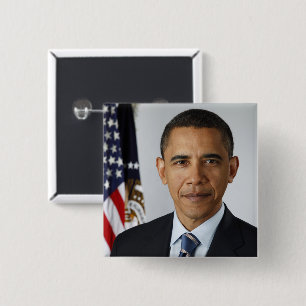 Badge Carré 5 Cm Barack Obama Président américain Portrait de la Ma