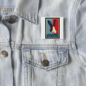 Badge Carré 5 Cm Barack Obunny (En situation)