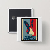 Badge Carré 5 Cm Barack Obunny (Devant & derrière)