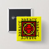 BADGE CARRÉ 5 CM BARACK POUR LE PIN DE CHANGEMENT (Devant & derrière)