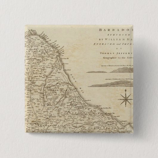 Badge Carré 5 Cm Barbados (Devant)
