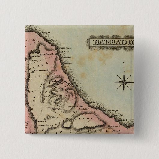 Badge Carré 5 Cm Barbados 2 (Devant)