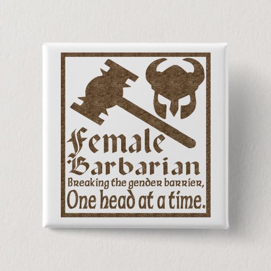 Badge Carré 5 Cm Barbare féminin (Devant)