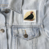 Badge Carré 5 Cm Barbe : Noir standard (En situation)