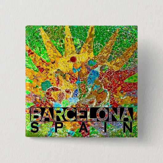 Badge Carré 5 Cm Barcelone (Devant)