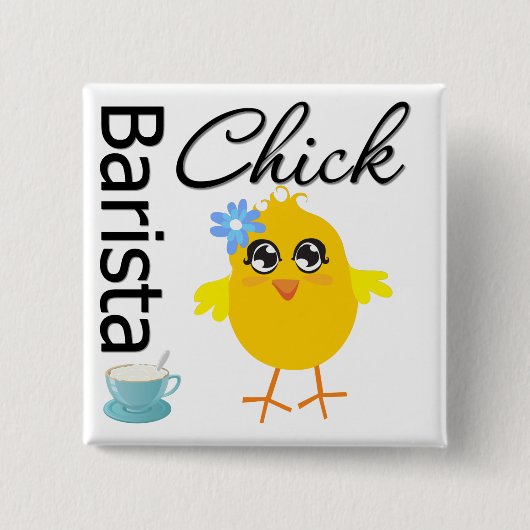 Badge Carré 5 Cm Barista Chick (Devant)