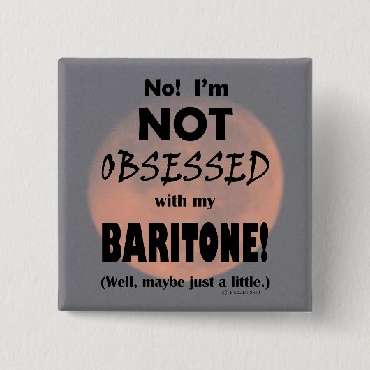 Badge Carré 5 Cm Baritone obsédée (Devant)