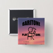 Badge Carré 5 Cm Baritone Play Girl (Devant & derrière)