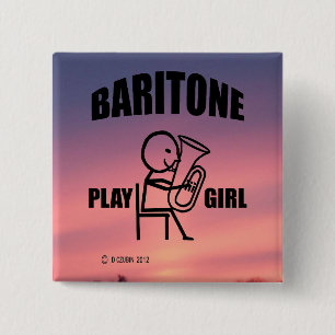 Badge Carré 5 Cm Baritone Play Girl