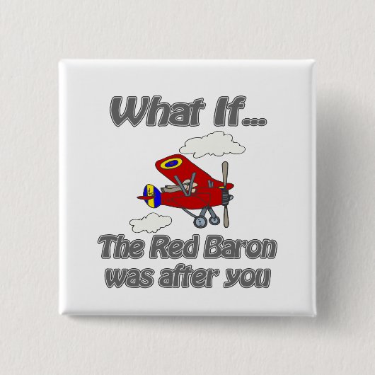 Badge Carré 5 Cm Baron rouge (Devant)