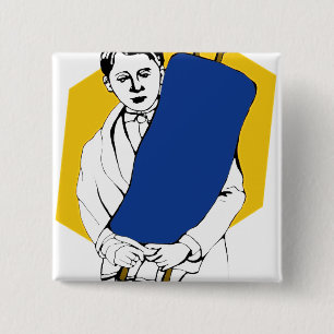 Badge Carré 5 Cm Barre MItzvah