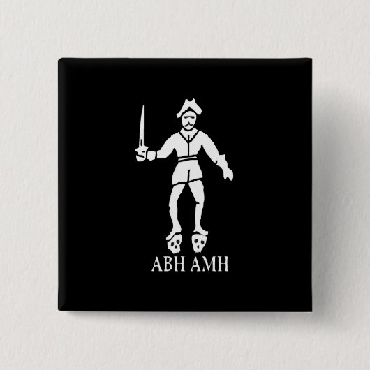 Badge Carré 5 Cm Bart Roberts #1-White (Devant)