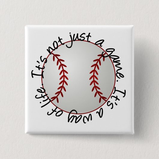 Badge Carré 5 Cm Base-ball-son pas simplement un jeu (Devant)