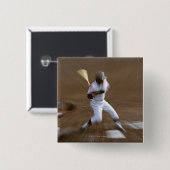 Badge Carré 5 Cm Baseball (Devant & derrière)