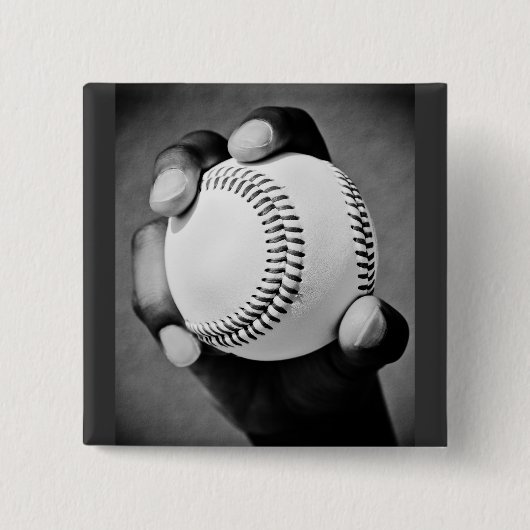 Badge Carré 5 Cm baseball en main (Devant)