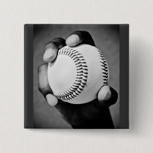 Badge Carré 5 Cm baseball en main