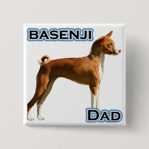 Badge Carré 5 Cm Basenji Papa 4
