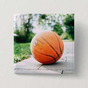 Badge Carré 5 Cm Basket-ball cadeau