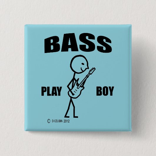 Badge Carré 5 Cm Bass Play Boy (Devant)
