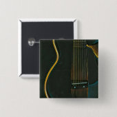 Badge Carré 5 Cm Basse guitariste cadeau (Devant & derrière)