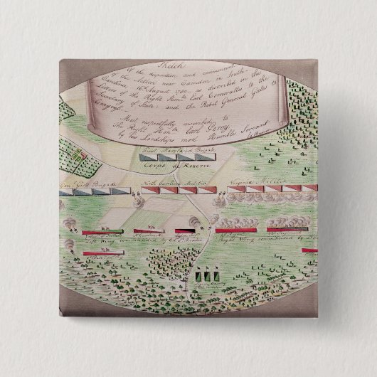 Badge Carré 5 Cm Bataille de Camden, 1780 (Devant)