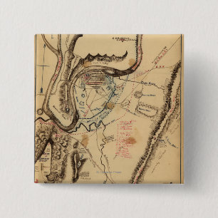 Badge Carré 5 Cm Bataille de Chickamauga - carte panoramique 4 de