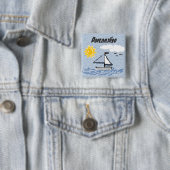 Badge Carré 5 Cm Bateau (En situation)