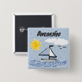 Badge Carré 5 Cm Bateau (Devant & derrière)