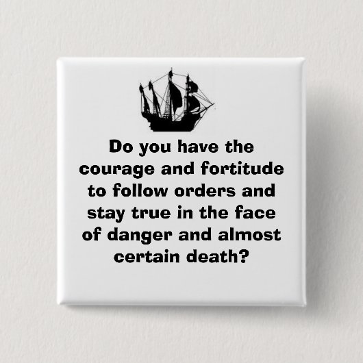 Badge Carré 5 Cm Bateau de pirate (Devant)