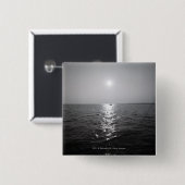 Badge Carré 5 Cm Bateau éloigné sur l'océan (Devant & derrière)