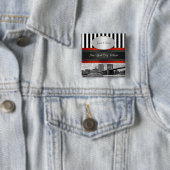 Badge Carré 5 Cm Bateau P de pont de Brooklyn d'horizon de NYC (En situation)