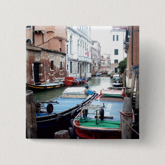 Badge Carré 5 Cm Bateaux à Venise
