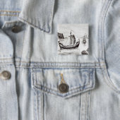 Badge Carré 5 Cm Bateaux de Viking (En situation)