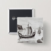 Badge Carré 5 Cm Bateaux de Viking (Devant & derrière)