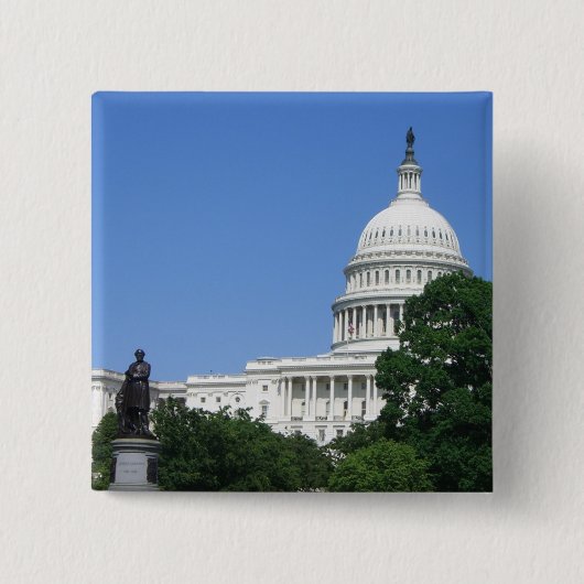 Badge Carré 5 Cm Bâtiment du Capitole à Washington DC (Devant)